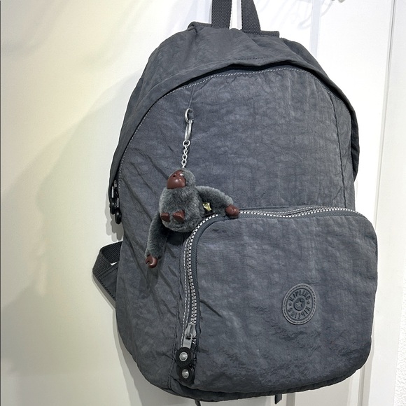 Kipling Original Ridge Large Ziptop Charcoal Gray Backpack BP2004 - Picture 1 of 16